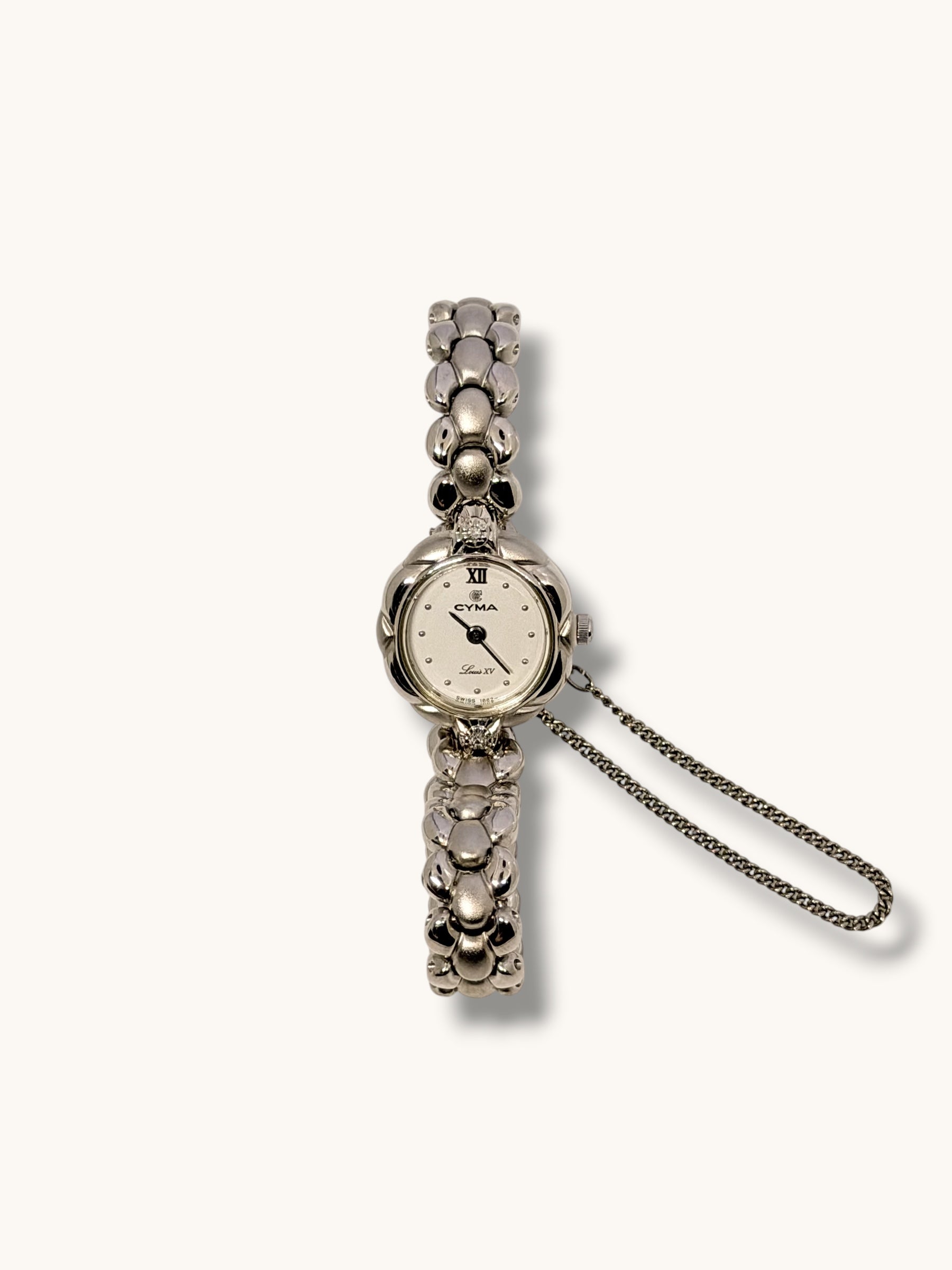 Vintage Cyma Louis XV Silver Watch