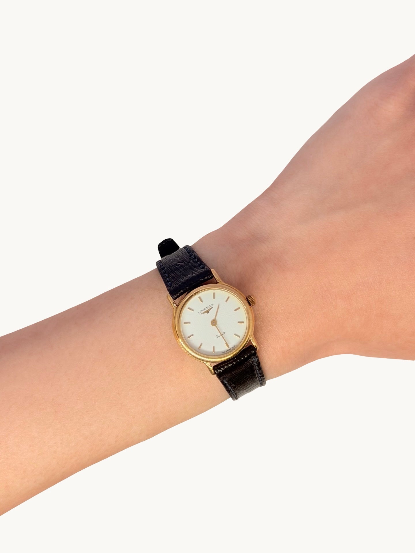 Vintage Longines Classic Gold Tone White Dial Watch