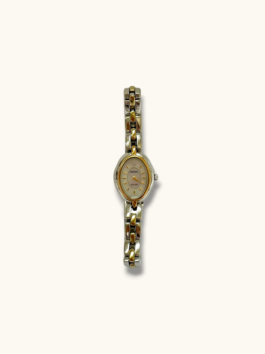 Vintage Seiko Solar Two-Tone Blue Dial Bracelet Watch