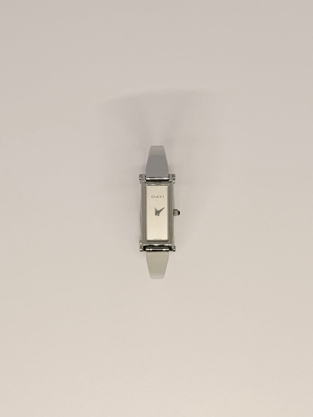 Vintage Gucci 1500L Silver Bangle Watch w/ Box