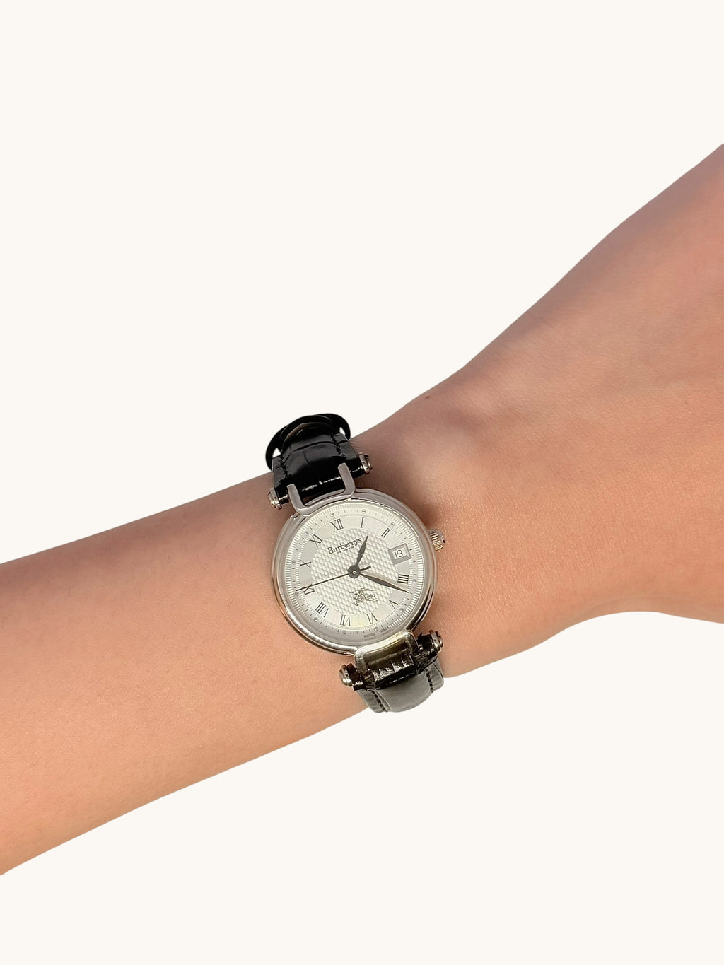 Vintage Burberry 11300L Silver Tone Watch