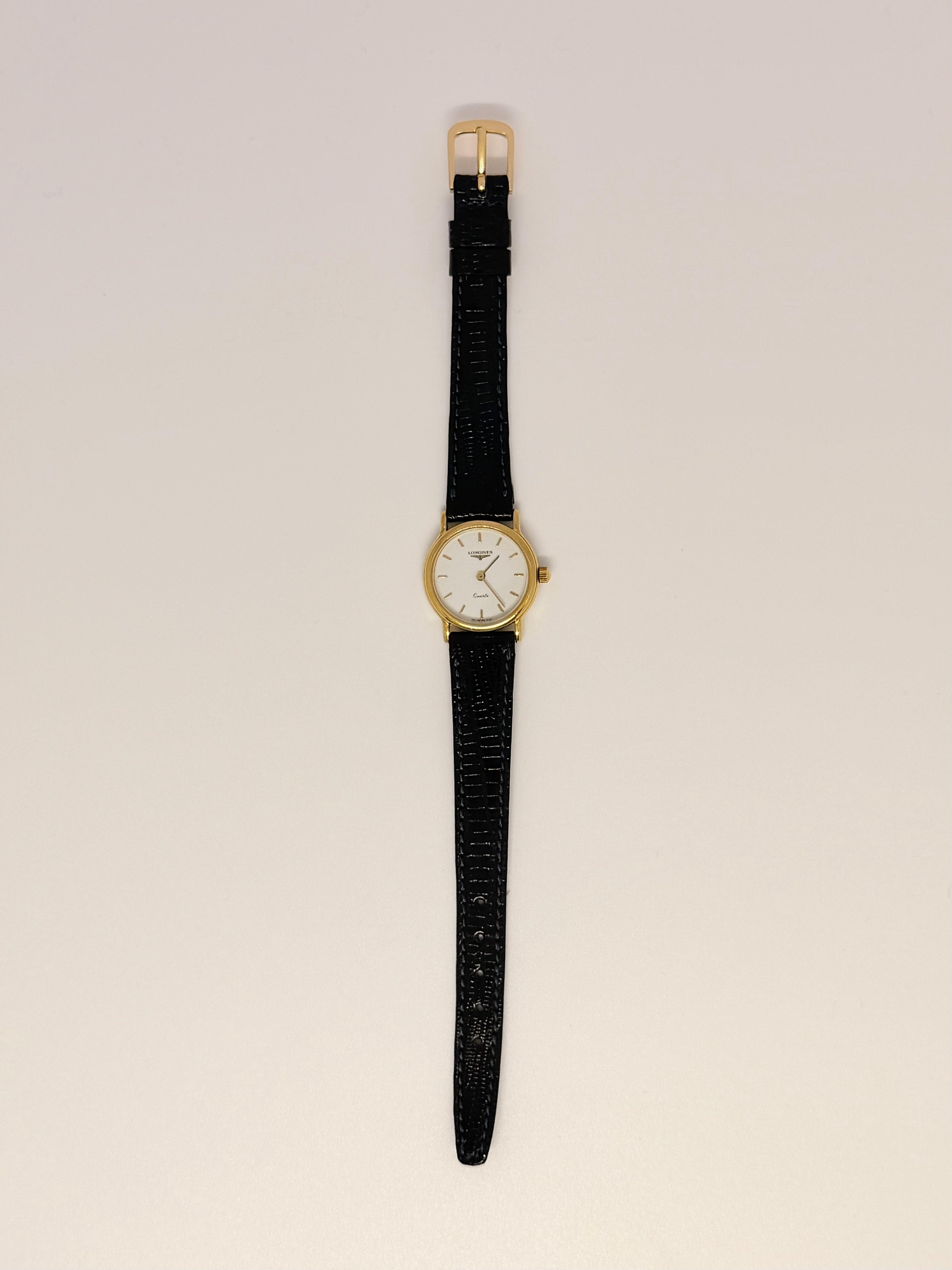 Vintage Longines Classic Gold Tone White Dial Watch