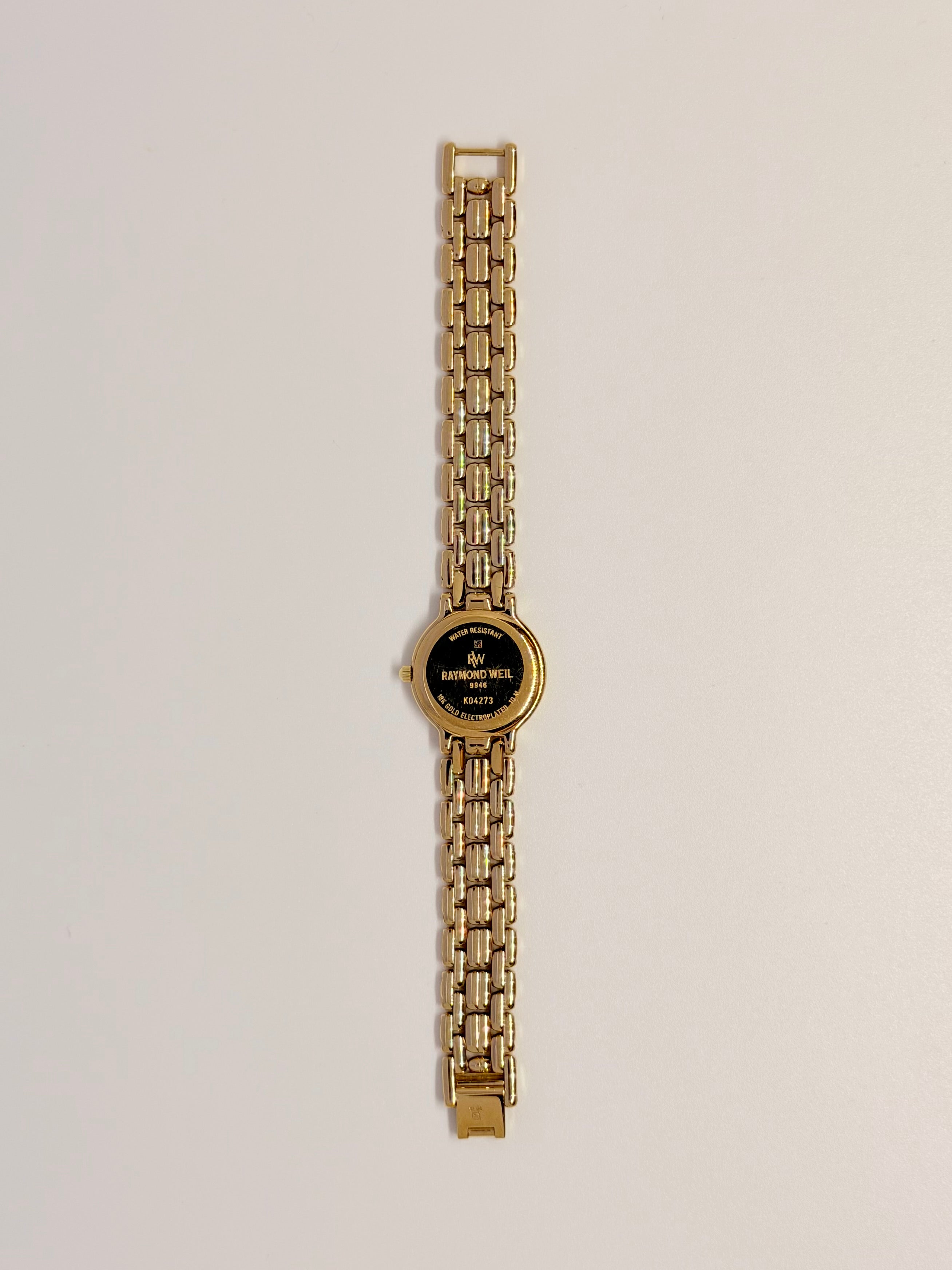 Vintage Raymond Weil Fidelio Diamond Dial 18k Gold-Plated Watch