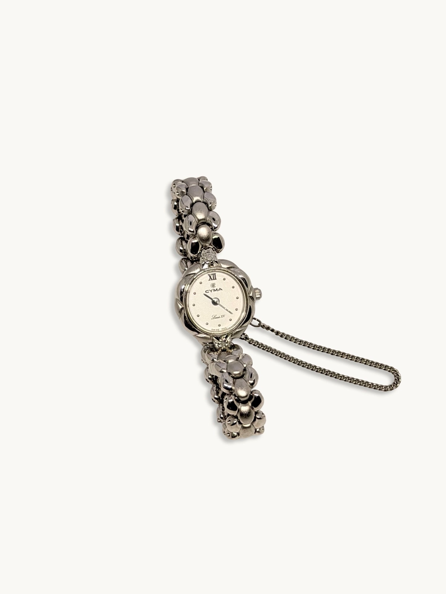 Vintage Cyma Louis XV Silver Watch