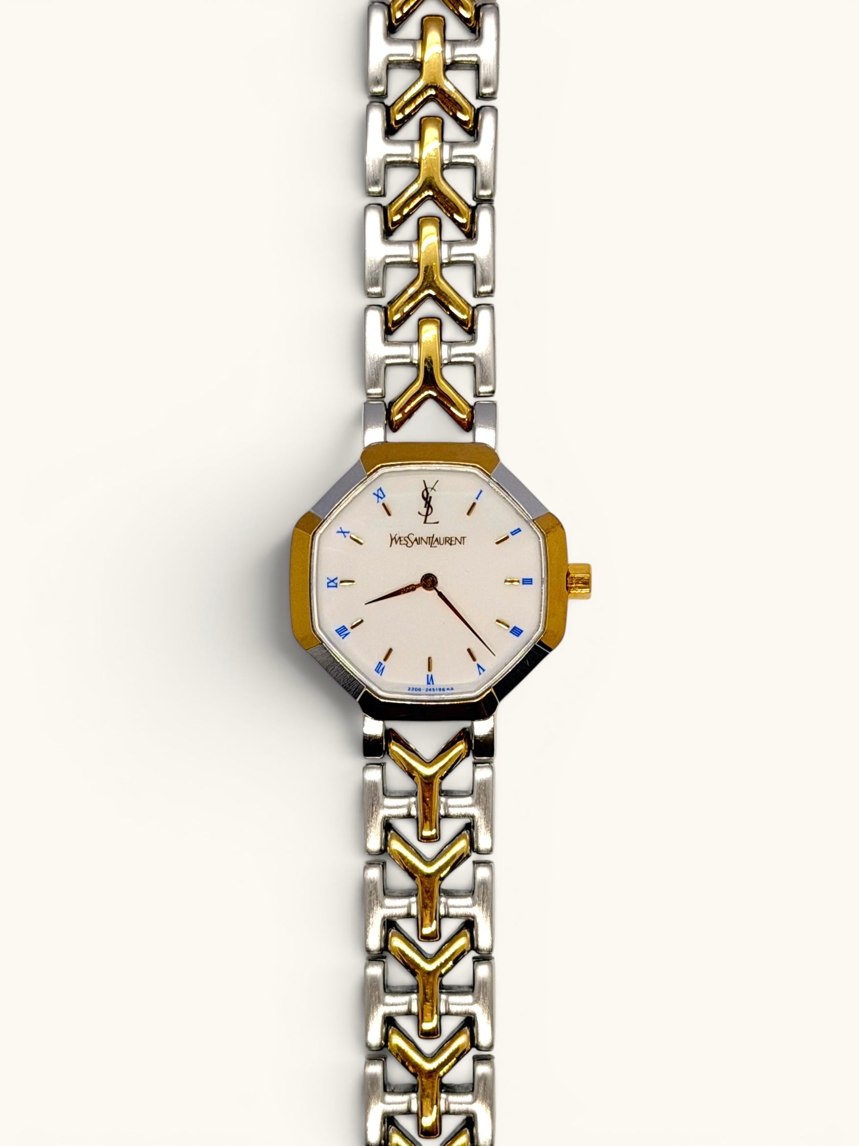 Vintage Yves Saint Laurent Two-Tone Octogonal Watch