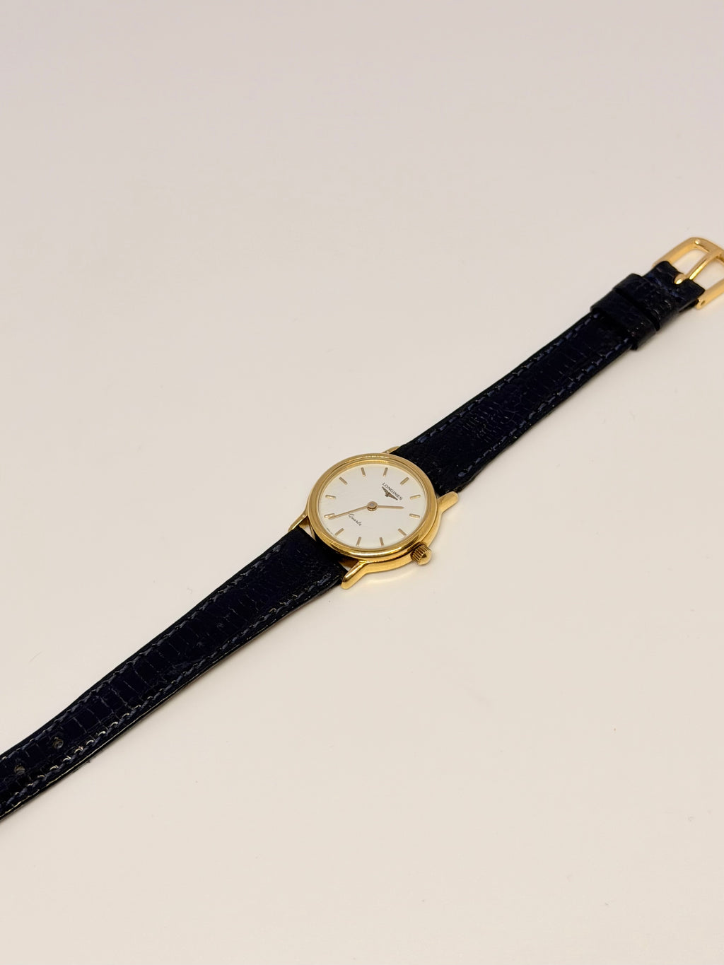 Vintage Longines Classic Gold Tone White Dial Watch
