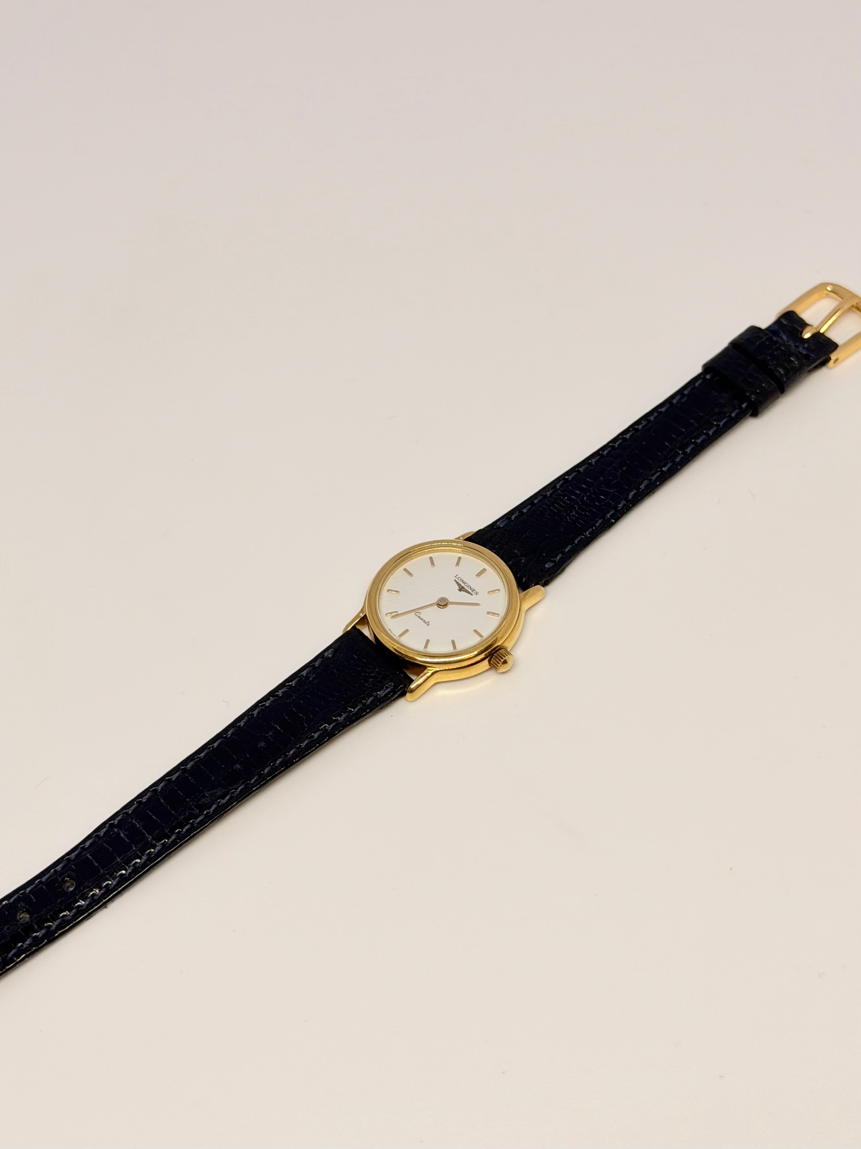 Vintage Longines Classic Gold Tone White Dial Watch