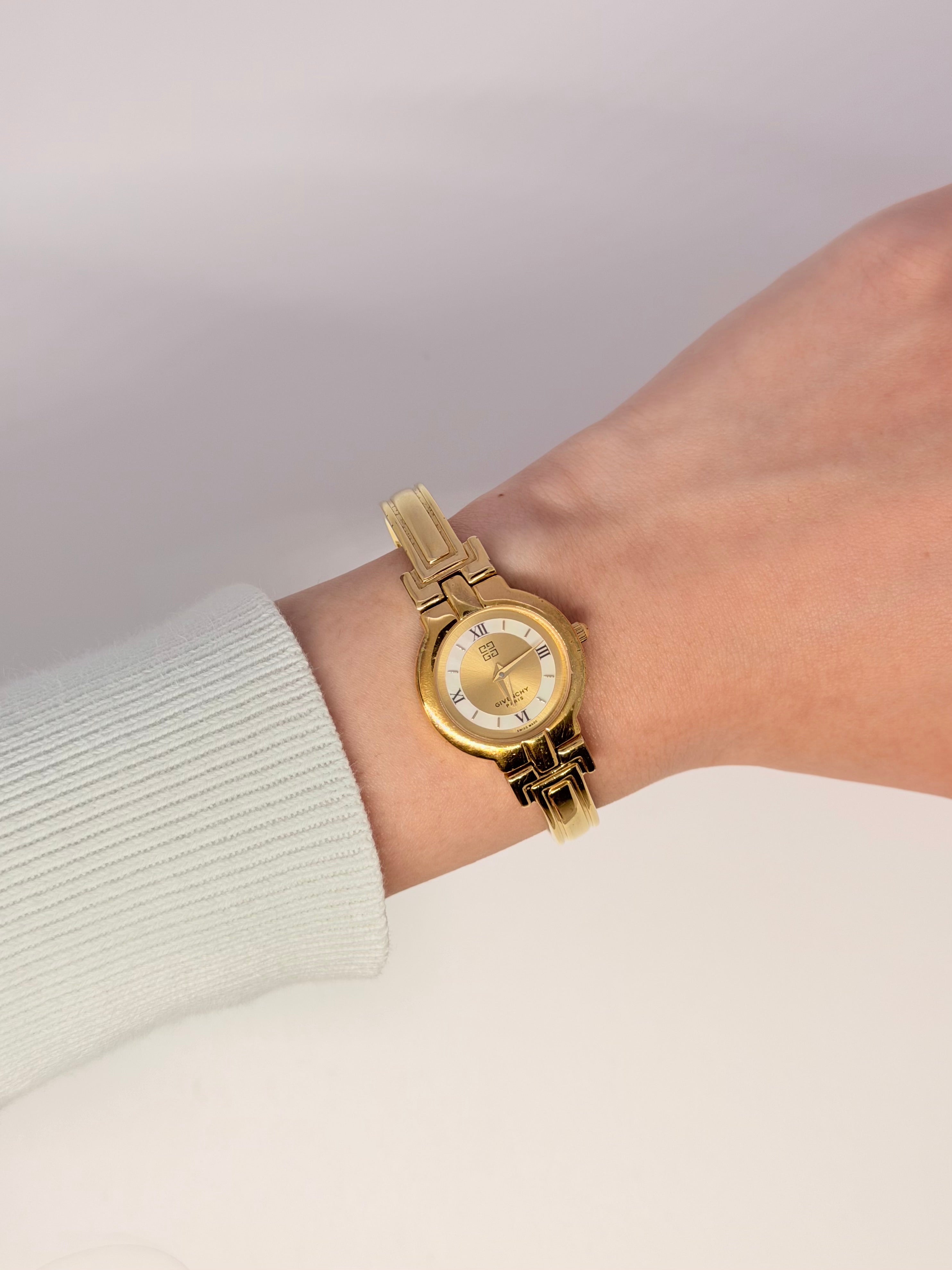Vintage Givenchy Millesime Gold Bangle Watch