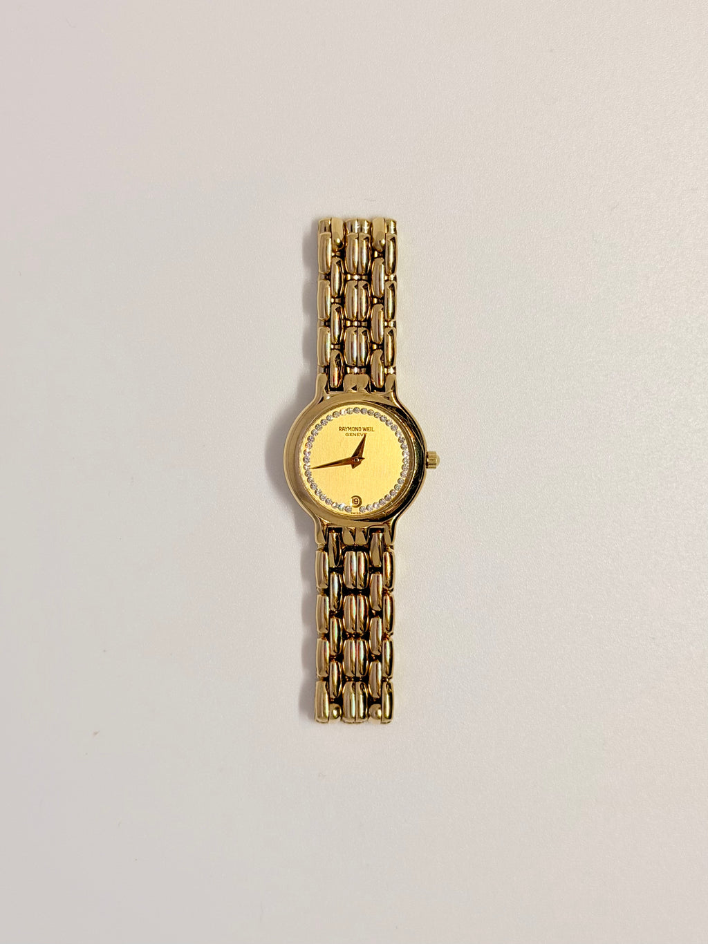 Vintage Raymond Weil Fidelio Diamond Dial 18k Gold-Plated Watch