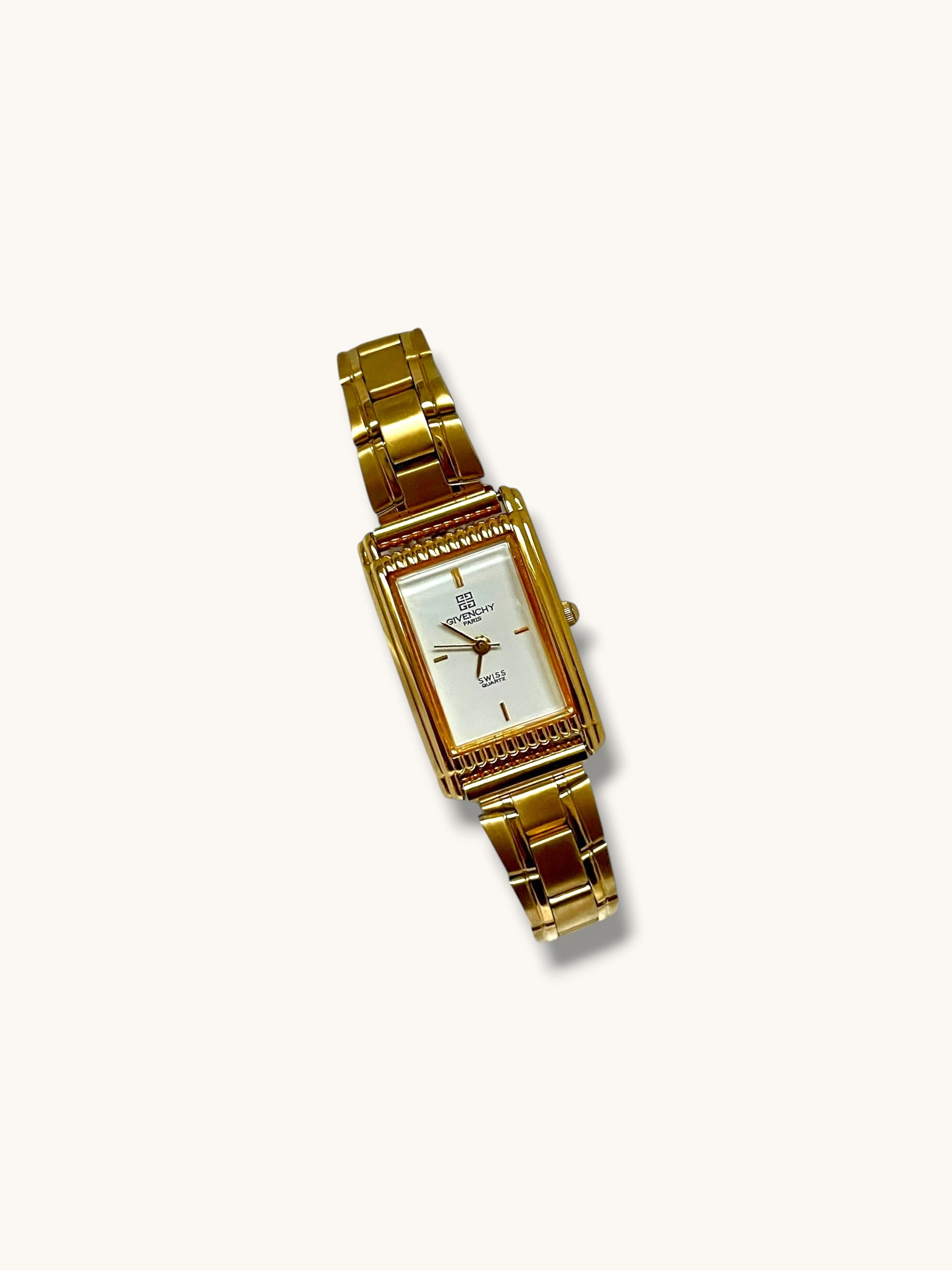 Vintage Givenchy Gold Metal Bracelet Watch