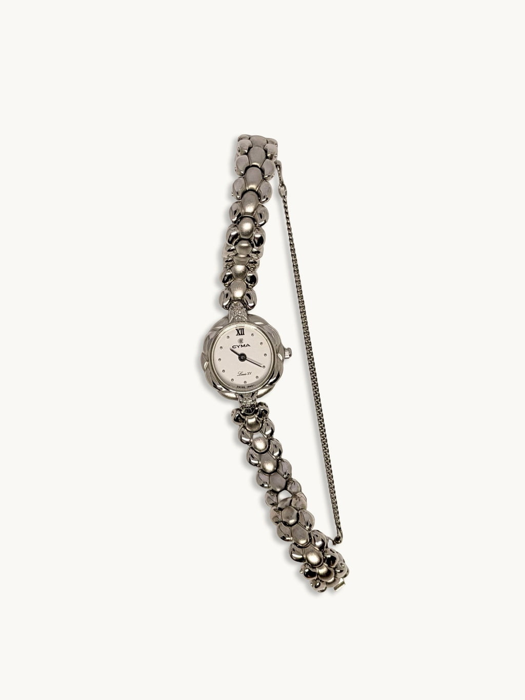 Vintage Cyma Louis XV Silver Watch