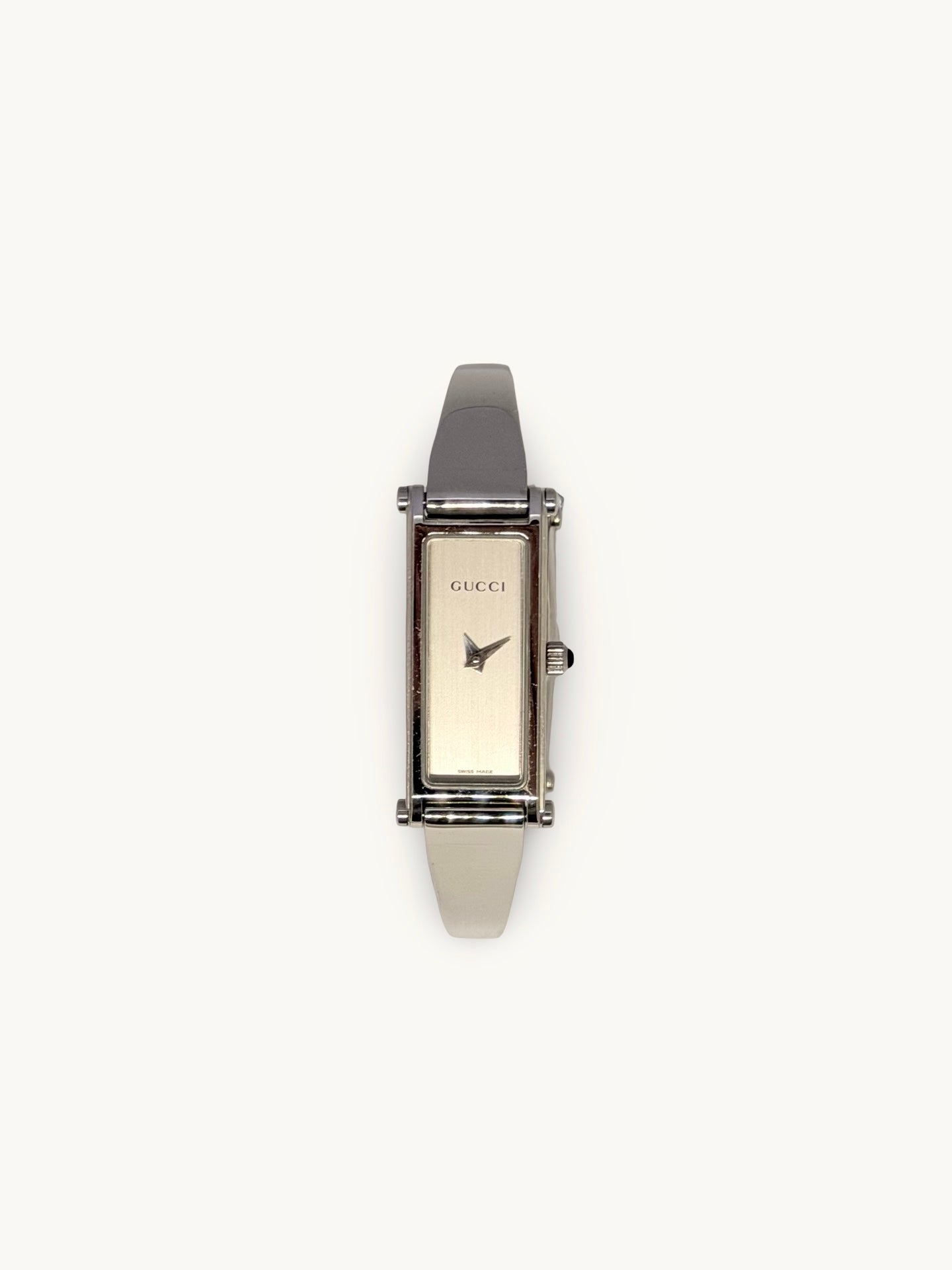 Vintage Gucci 1500L Horsebit Silver Bangle Watch (with Box)