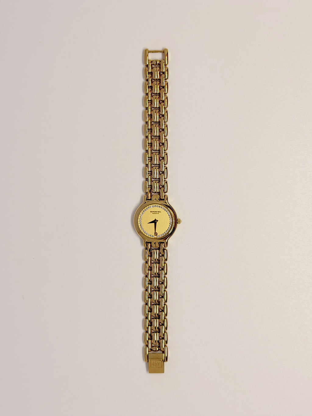 Vintage Raymond Weil Fidelio Diamond Dial 18k Gold-Plated Watch