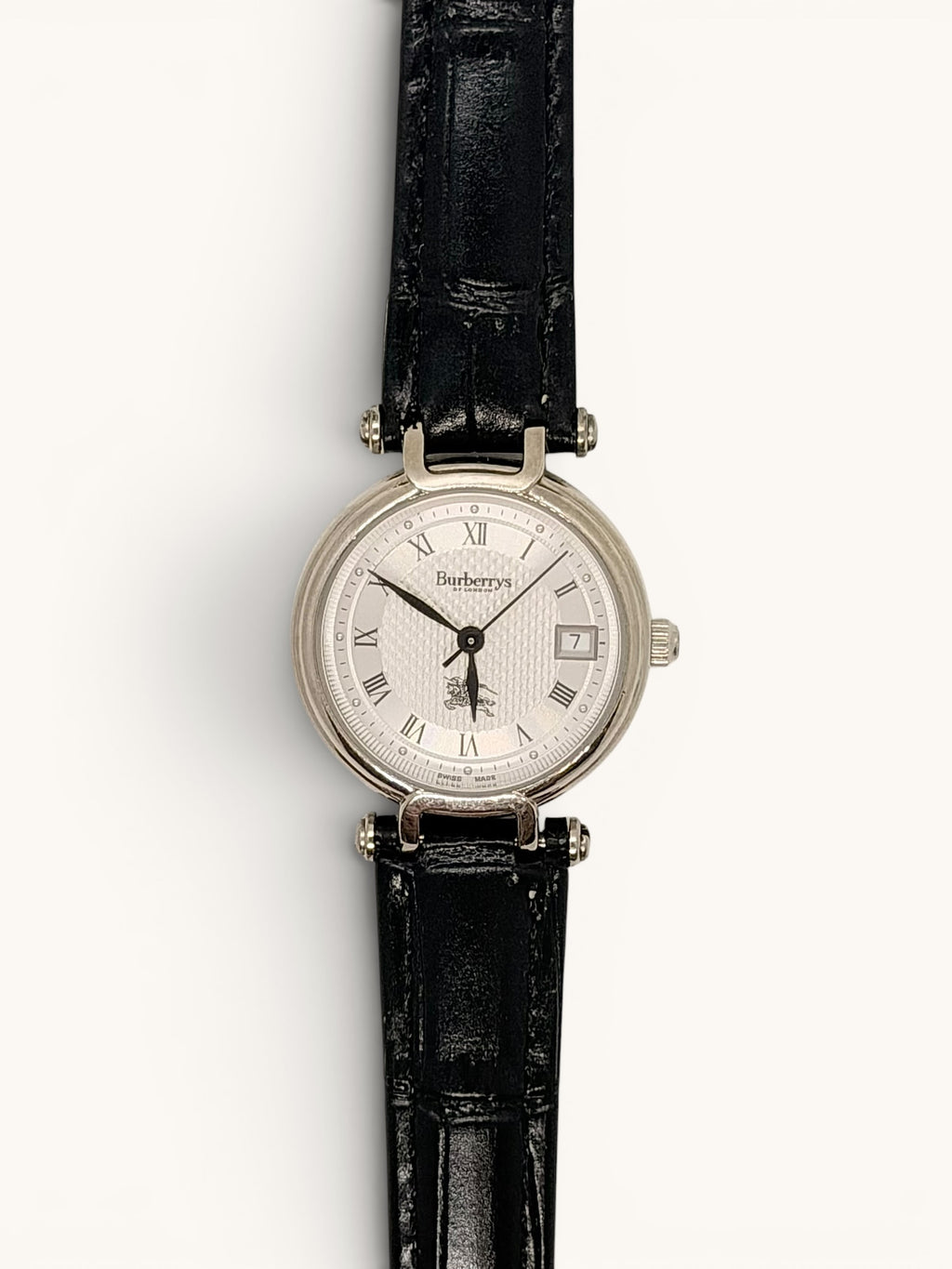 Vintage Burberry 11300L Silver Tone Watch