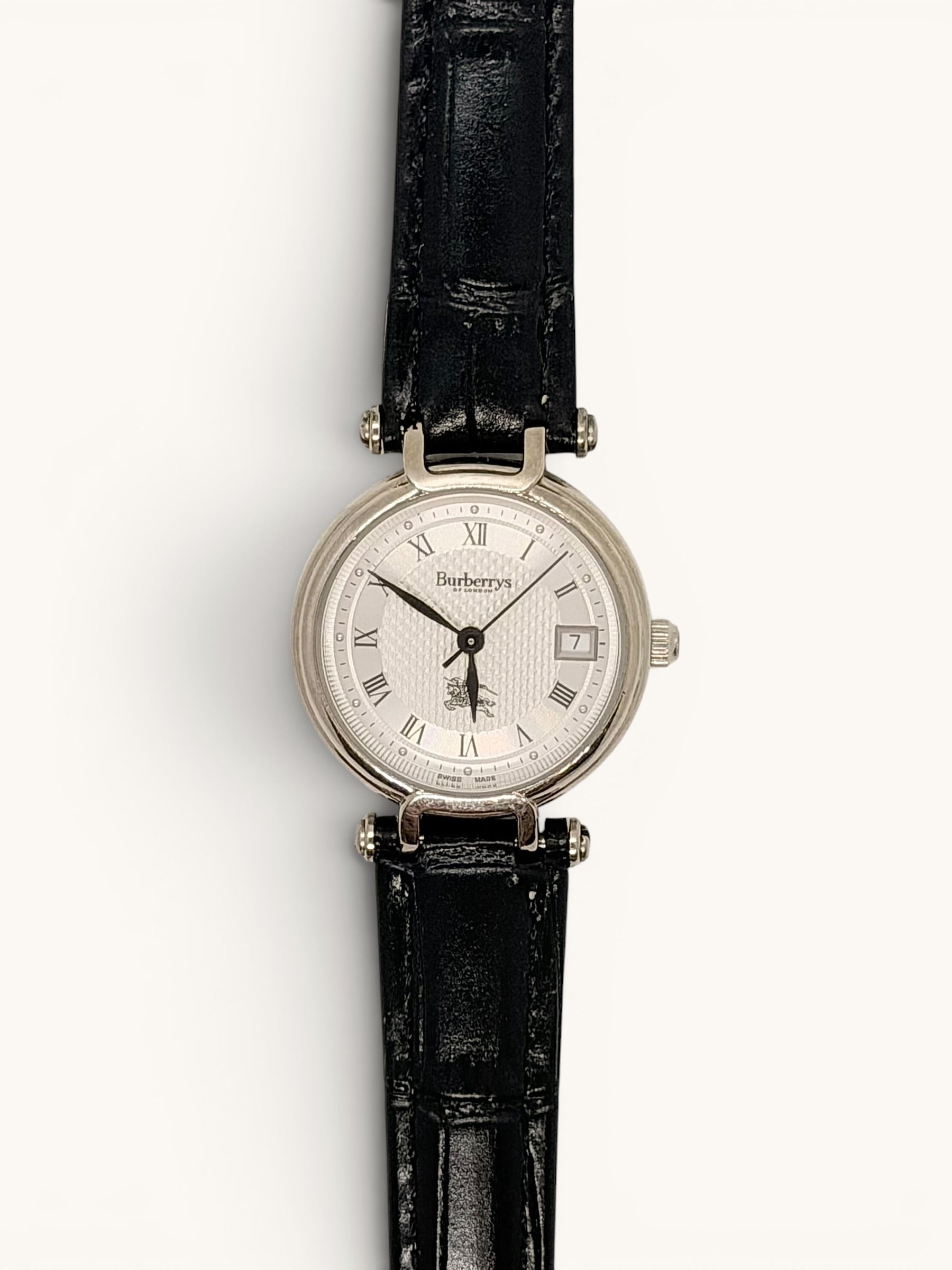 Vintage Burberry 11300L Silver Tone Watch