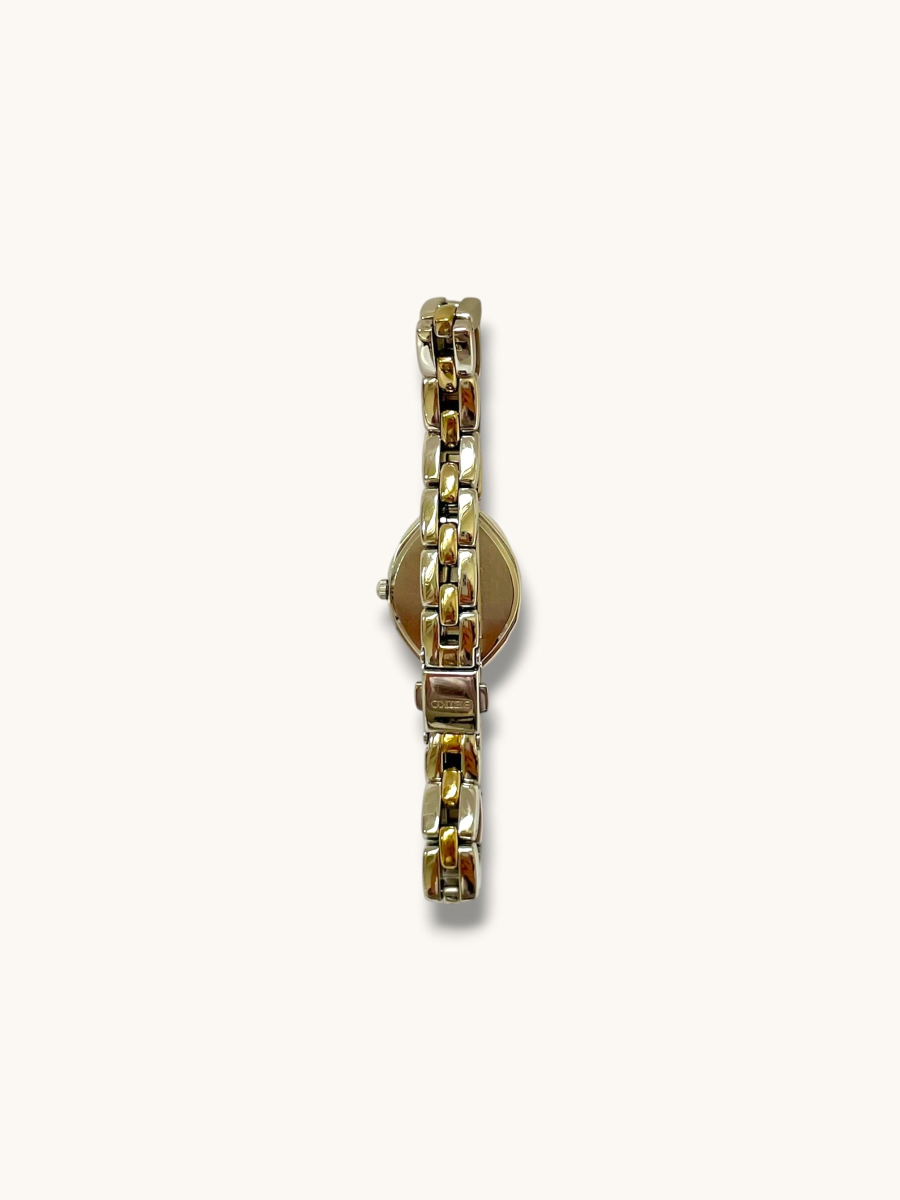 Vintage Seiko Solar Two-Tone Blue Dial Bracelet Watch