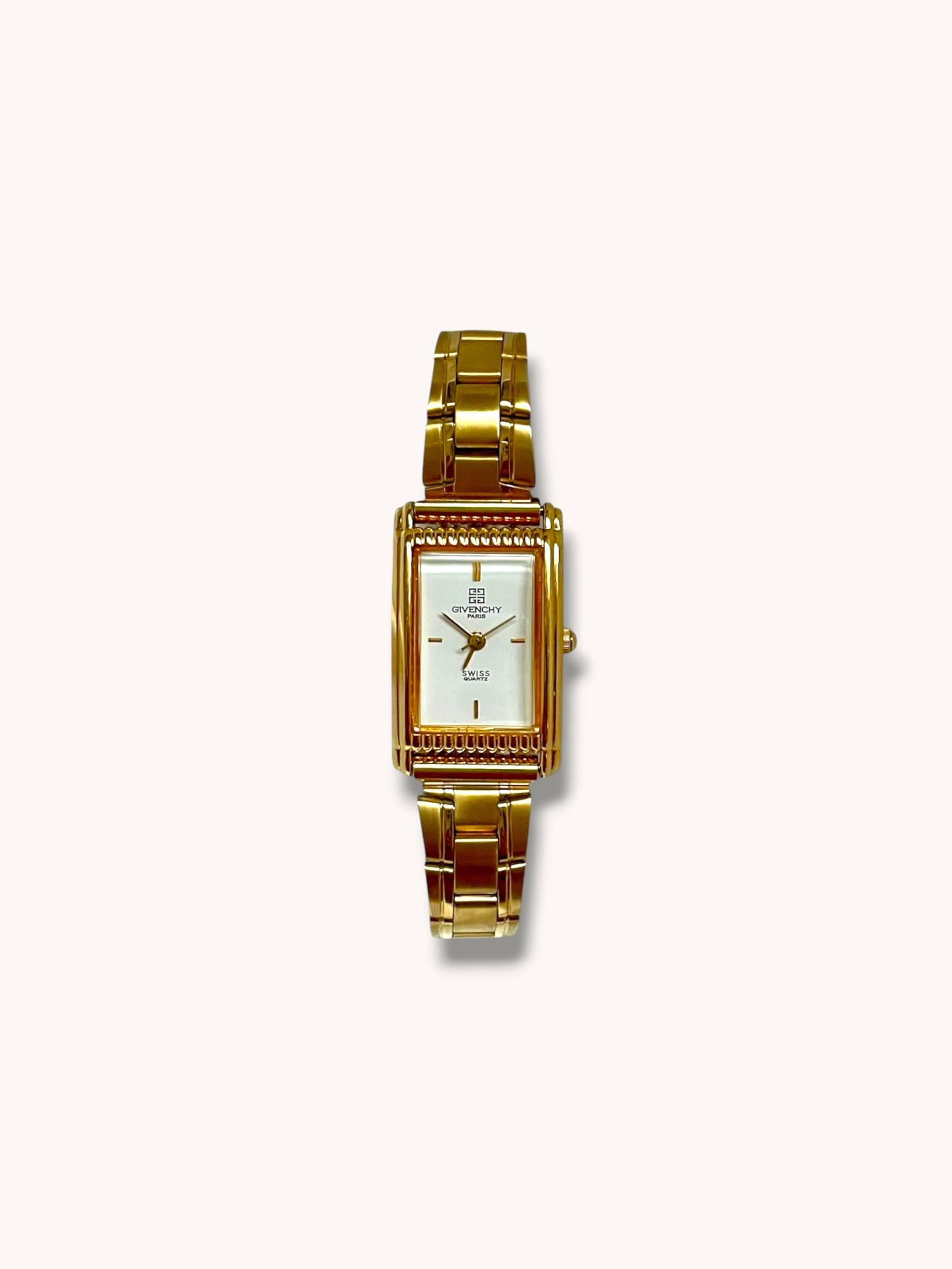 Vintage Givenchy Gold Metal Bracelet Watch