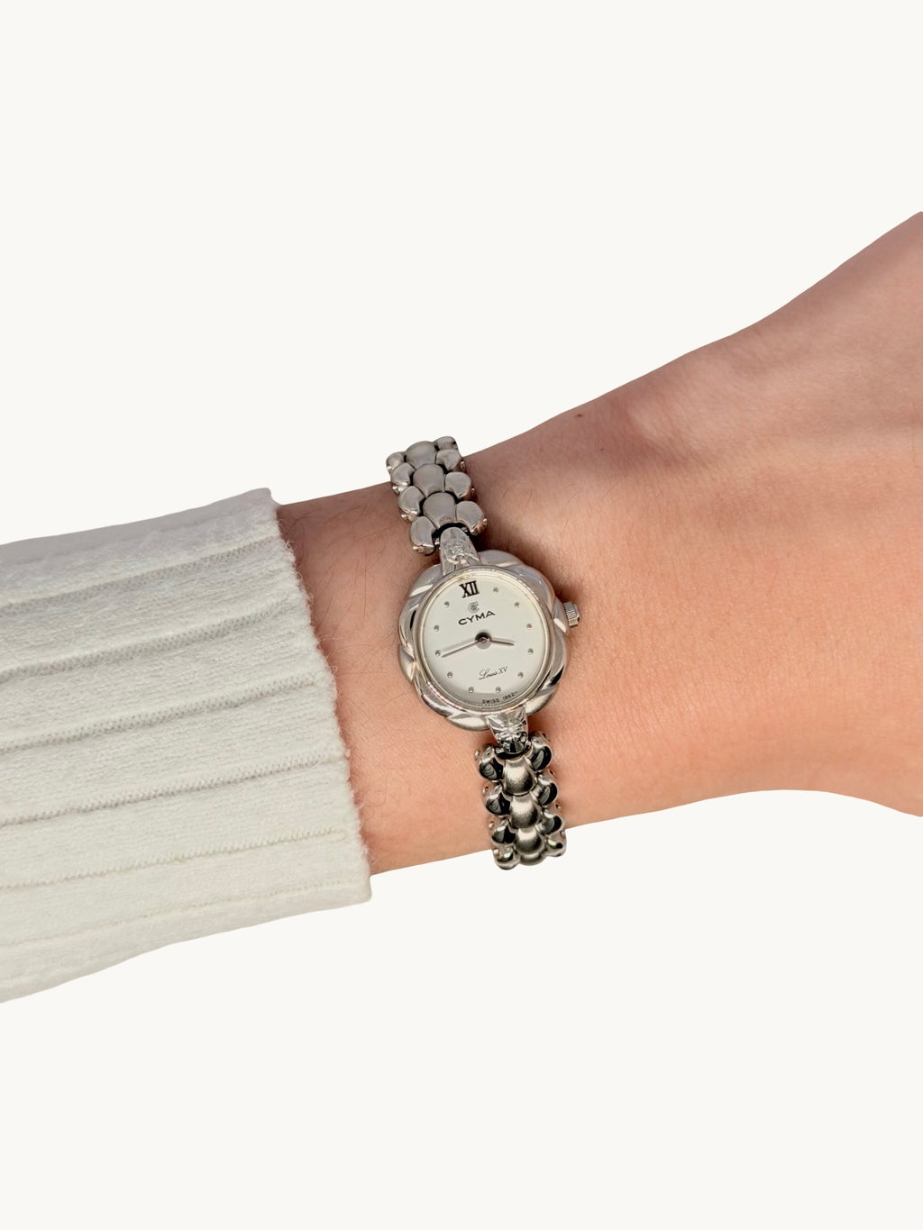 Beautiful silver dainty women's watch accessory